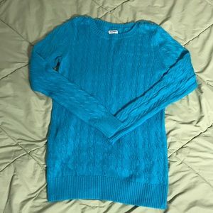 Blue LONG-SLEEVE Knit Sweater